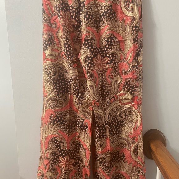 J. McLaughlin Brown and Pink Paisley pant - Picture 2 of 8